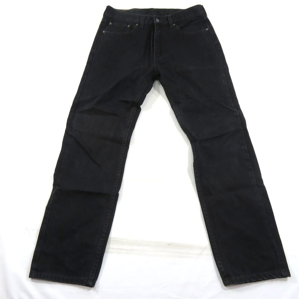 Levis 505 Zip Fly Denim Jeans Black Tagged 33x32 Measure 32x31